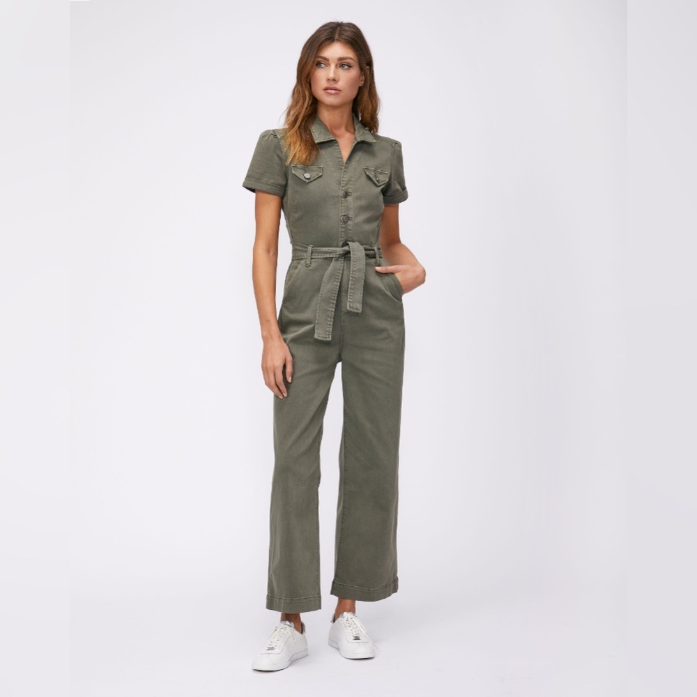 PAIGE Anessa Shortsleeve Jumpsuit - Vintage Ivy Green